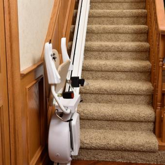 Savaria K2 Straight Stair Lift in the folded position
