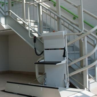 Savaria Omega Inclined Platform Lift installed in a stairwell